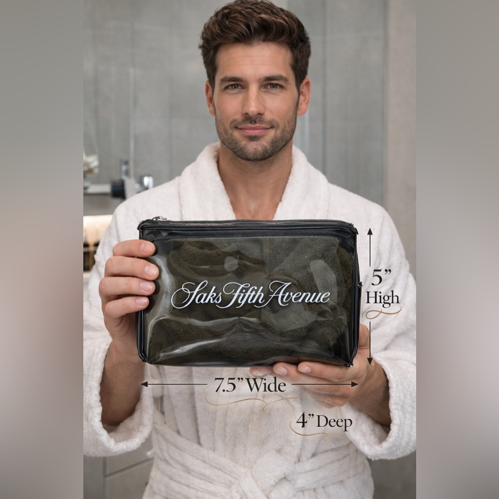 Saks Fifth Avenue Glossy Black Toiletry Bag Set